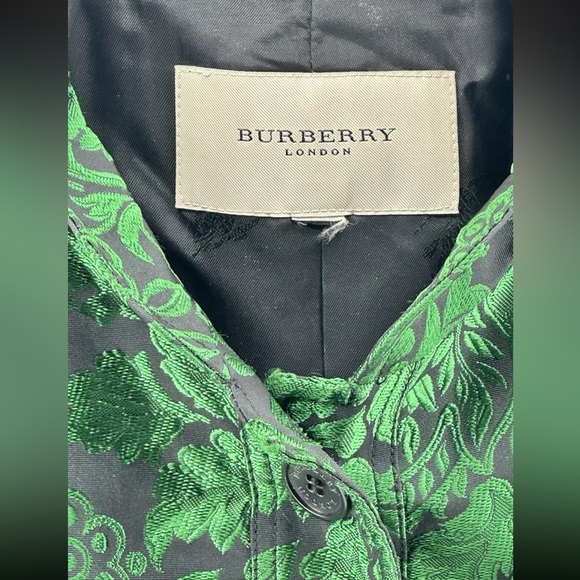 Burberry Embossed Blazer Jacket Royal Emerald Green Large - Picture 2 of 16